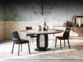Okrogla miza za jedilnico s stoli - Okrogla keramična miza s kovinskim podnožjem Soho - Cattelan Italia -6