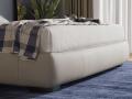 Postelja STONE - Natuzzi Editions - Maros -1 - Postelja STONE - Natuzzi Editions - Maros -1 v beige usnju, s polkrožnim vzglavjem