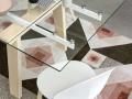 Raztegljiva miza LEVANTE - Raztegljiva miza LEVANTE s stekleno ploščo in z lesenim podnožjem