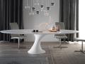 Bela ovalna miza REEF - REEF je prečudovita ovalna miza s centralno nogo - Cattelan Italia -3