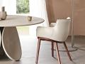RHONDA WOOD - Cattelan Italia - Usnjeni stoli z lesenim podnožjem Rhonda Wood