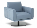 Sedežna garnitura DALT - Natuzzi Editions - Maros - 4 - Sedežna garnitura DALT - Natuzzi Editions - Maros - 4 fotelj v svetlo modri barvi s črnim podnožjem