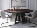 Okrogla lesena miza s kovinskim podnožjem Senator - Cattelan Italia lesene okrogle mize za jedilnico - 1