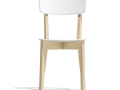 Stol JELLY - Stol JELLY z belim sediščem in lesenim podnožjem