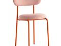 Stol LOOP - Stol LOOP v oranžni barvi z roza sediščem