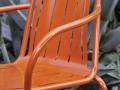 Vrtni stol Easy z rokonaslonom - stol z roko-naslonom, v oranžni kovini, za uporabo na prostem, model Easy 