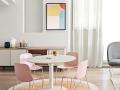 Stoli VELA in jedilna miza Balance  - Stoli VELA v roza barvi in jedilna miza Balance 