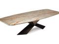 Miza TYRON SIGNATURE - Jeidlna miza z vzorcem kamna in kovinskim podnožjem