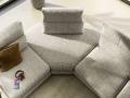 Kotni element minimalističnega dizajna ROMA - Zračna in elegantna sedežna garnitura ROMA Natuzzi Editions
