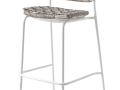 Pleten barski stol YO!  - Pleten barski stol YO! s sivim pletenjem in kovinksim podnožjem v beli barvi. Barski stoli YO! so na voljo v dveh višinah.