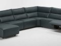 Klasična sedežna garnitura STUPORE - Natuzzi Editions - Maros - 11 - Klasična sedežna garnitura STUPORE - Natuzzi Editions - Maros - 11 v črnem umetnem usnju z nastavljivim počivalnikom za noge