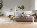 Postelja SOFTLY - Calligaris - Maros -1 - Postelja SOFTLY - Calligaris - Maros -1 v sivi tkanini z lesenimi nogami