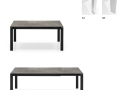 Razteg mize BARON - Razteg mize BARON s keramično ploščo in črnim kovinskim podnožjem