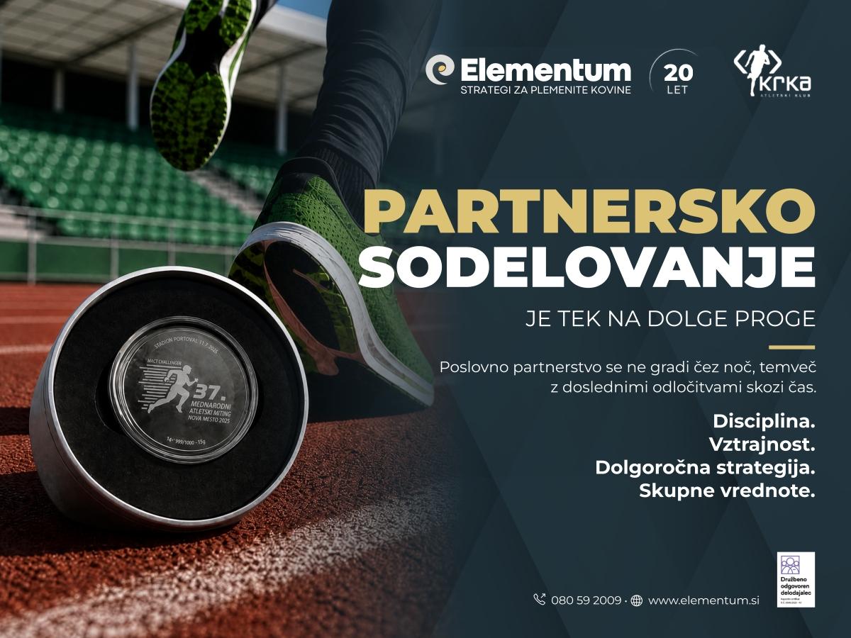 Elementum znova podprl Atletski klub Krka na 37. mednarodnem Atletskem mitingu