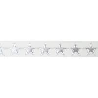 Dekoracije v traku, 20 mm, zvezdica, polna, srebrne, dolžina 1 m