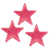 Dekorativne zvezdice z bleščicami, 4,8 cm, 3 kosi