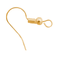 Kaveljček za uhan, 20 mm, zlat, 1 kos