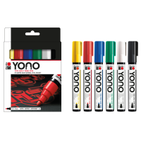Komplet 6 flomastrov Marabu YONO, 1.5 - 3 mm, osnovne barve