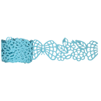 Samolepilna bordura iz papirja, čipka, 20 - 25 mm x 200 cm, svetlo modra