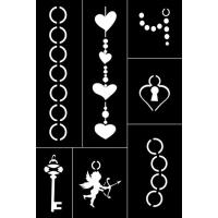 Samolepilna šablona Ki-sign, 12 x 18 cm, nakit - srce