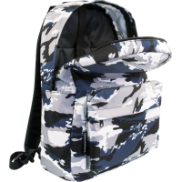 Šolski nahrbtnik Camouflage, moder/bel