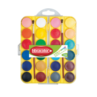 Vodene barvice v plastični škatli Fibracolor, 24 barv