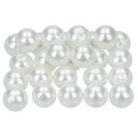 Voščene perle, Ø10 mm, biserno bele, 26 kosov