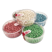 Barvne perle v škatlici, kovinske, 17 g, Ø3,5 mm