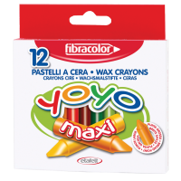 Debele voščenke Fibracolor yoyo maxi, Ø10 mm, 12 kosov