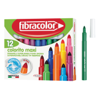 Debeli flomastri Fibracolor Colorito maxi, 12 kosov
