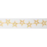 Dekoracije v traku, 20 mm, zvezdica, prazna, zlate, dolžina 1 m
