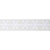 Dekoracije v traku, 22 mm, snežinka, bele, dolžina 1 m