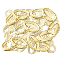 Dekorativni dodatki, prstani, zlati, ~20 kosov