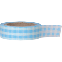 Dekorativni lepilni trak, 15 mm x 10 m, karo, svetlo moder