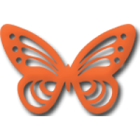 Dvojna štanca, ca. 35 - 45 mm, metulj