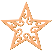 Dvojna štanca, ca. 35 - 45 mm, zvezda