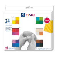 FIMO soft, osnovne barve, 24 polovičnih blokov