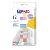 FIMO soft, pastelne barve, 12 polovičnih blokov