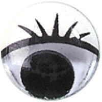 Gibljivo oko s trepalnicami, okroglo, Ø10 mm, 1 kos
