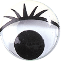 Gibljivo oko s trepalnicami, okroglo, Ø15 mm, 1 kos