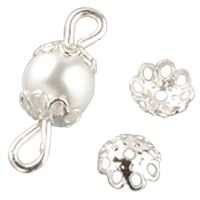 Kapica za perle, Ø6 mm, srebrna, 30 kosov