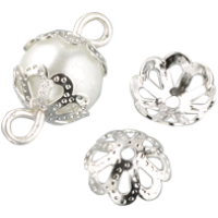 Kapica za perle, Ø8 mm, srebrna, 30 kosov
