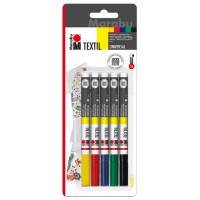 Komplet 5 flomastrov za tkanine, 1-2 mm