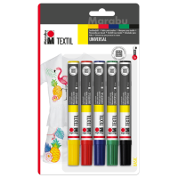 Komplet 5 flomastrov za tkanine, 2-4 mm