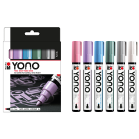 Komplet 6 flomastrov Marabu YONO, 1.5 - 3 mm, pastelne barve