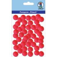 Komplet cofkov iz pliša, Ø15 mm, rdeči, 60 kosov