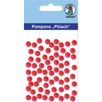 Komplet cofkov iz pliša, Ø7 mm, rdeči, 70 kosov