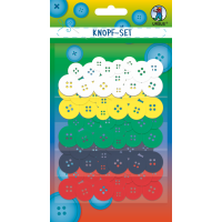 Komplet gumbov, Ø1.2 - 2 cm, intenzivne barve, 80 kosov