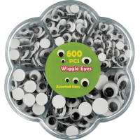 Komplet samolepilnih gibljivih očes, okrogla, Ø4 - 12 mm, 600 kosov