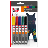 Komplet Textil Painter Plus, 3 mm, 5 flomastrov